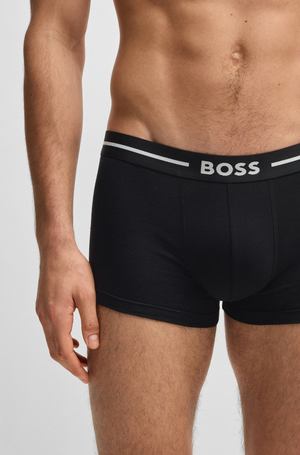THREE-PACK OF STRETCH-COTTON TRUNKS WITH LOGO WAISTBANDS - 4