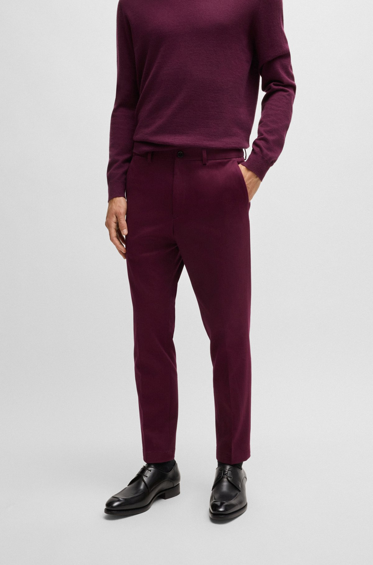 SLIM-FIT TROUSERS IN COTTON, CASHMERE AND STRETCH - 2