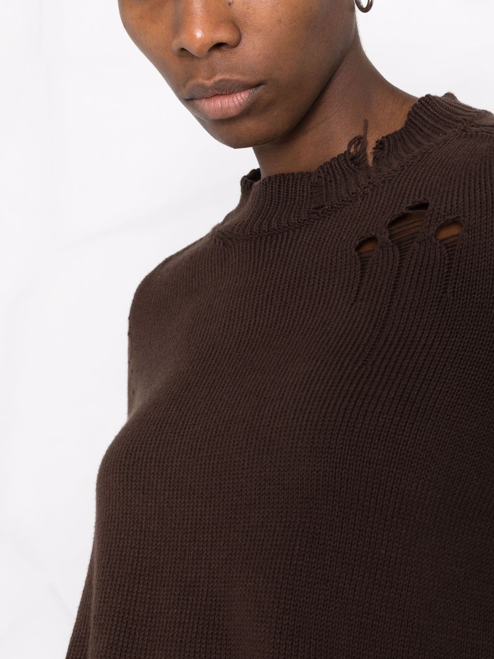 ripped-detail knitted jumper - 3