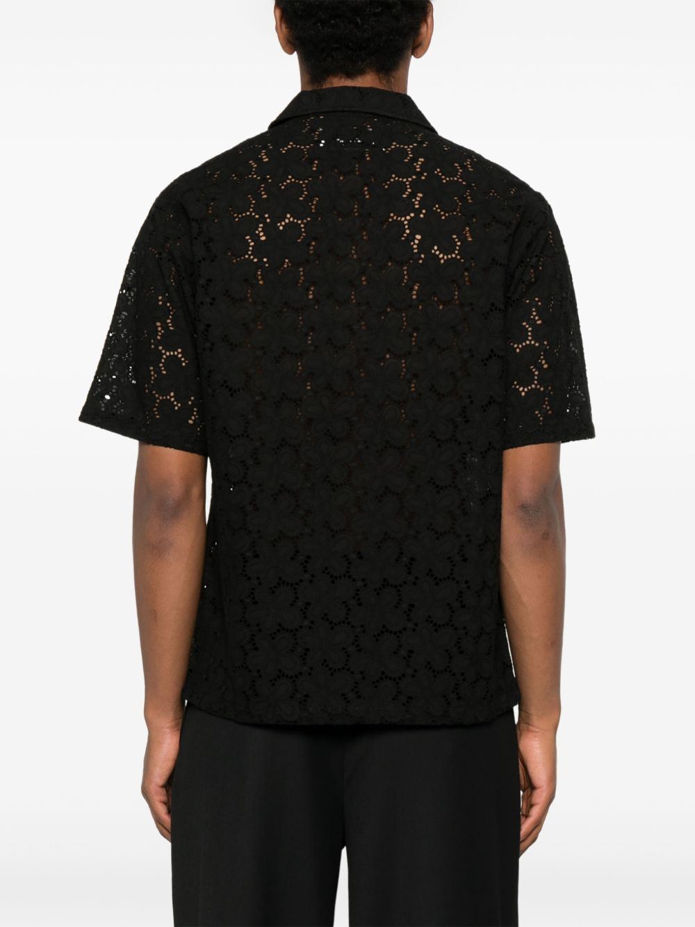 perforated-design shirt - 4