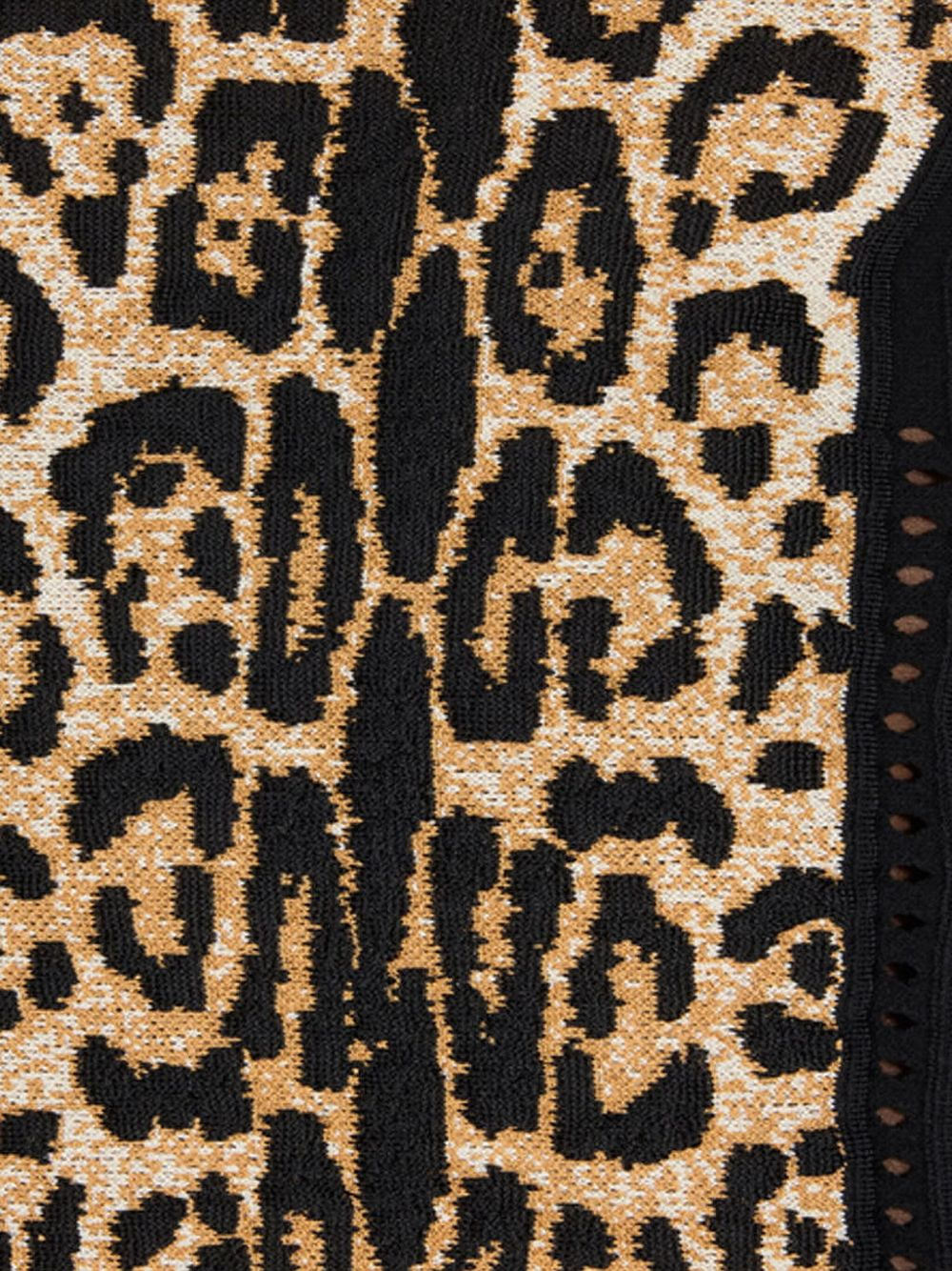 jaguar-print panelled top - 7