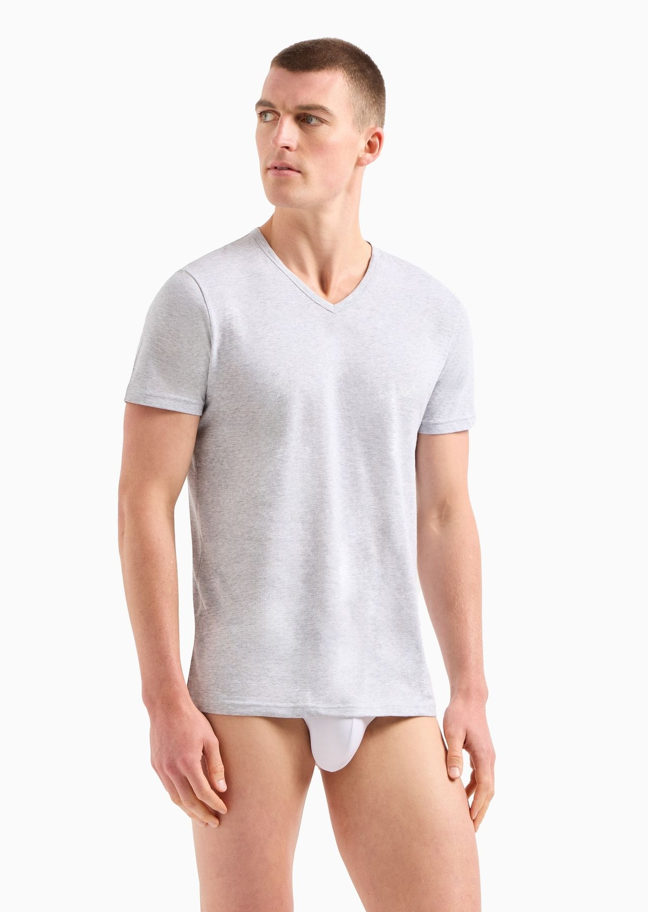 Two-pack of regular-fit, pure cotton, V-neck underwear T-shirts - 2