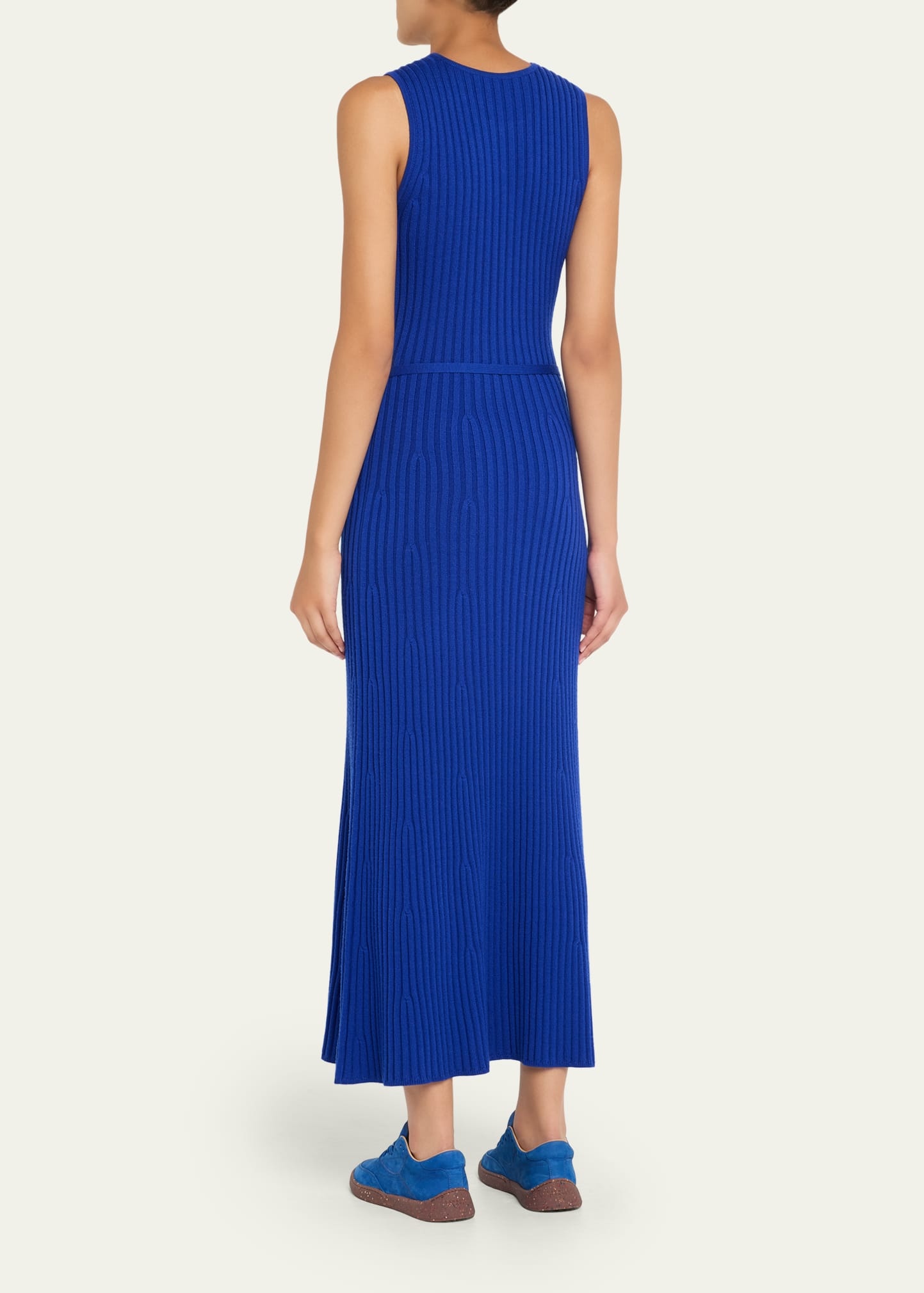 Meier Belted Cashmere Rib Midi Dress - 3