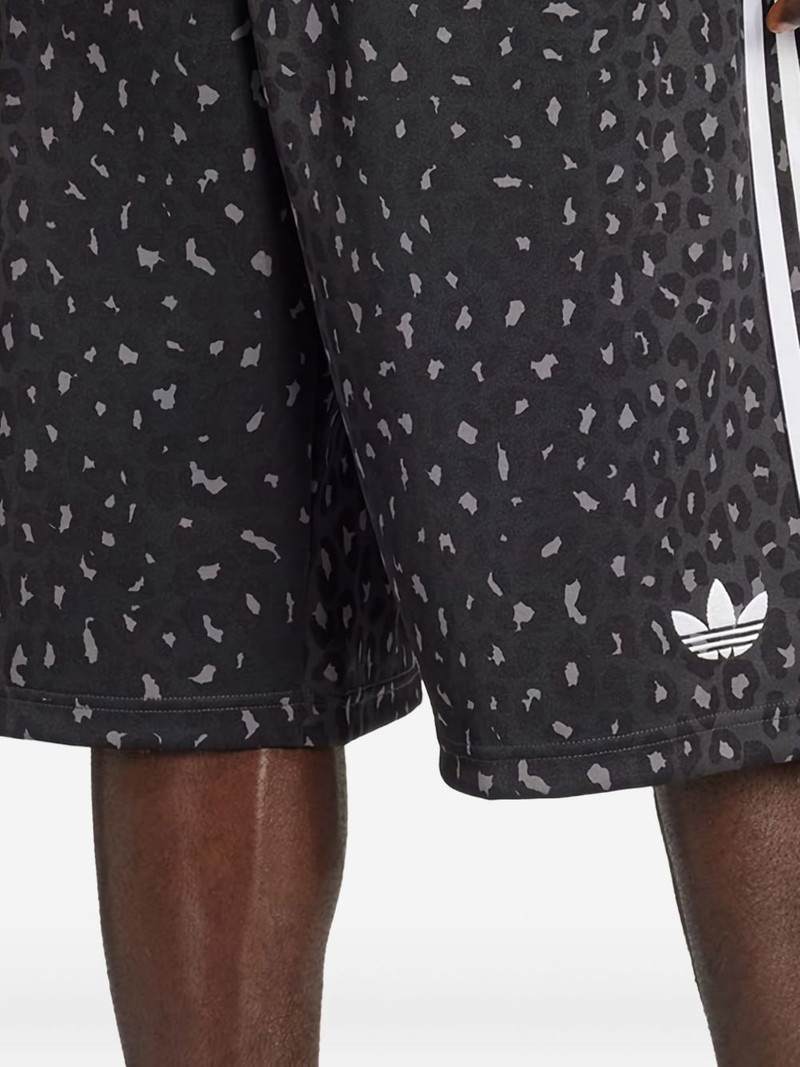 adidas leopard-print striped track shorts outlook