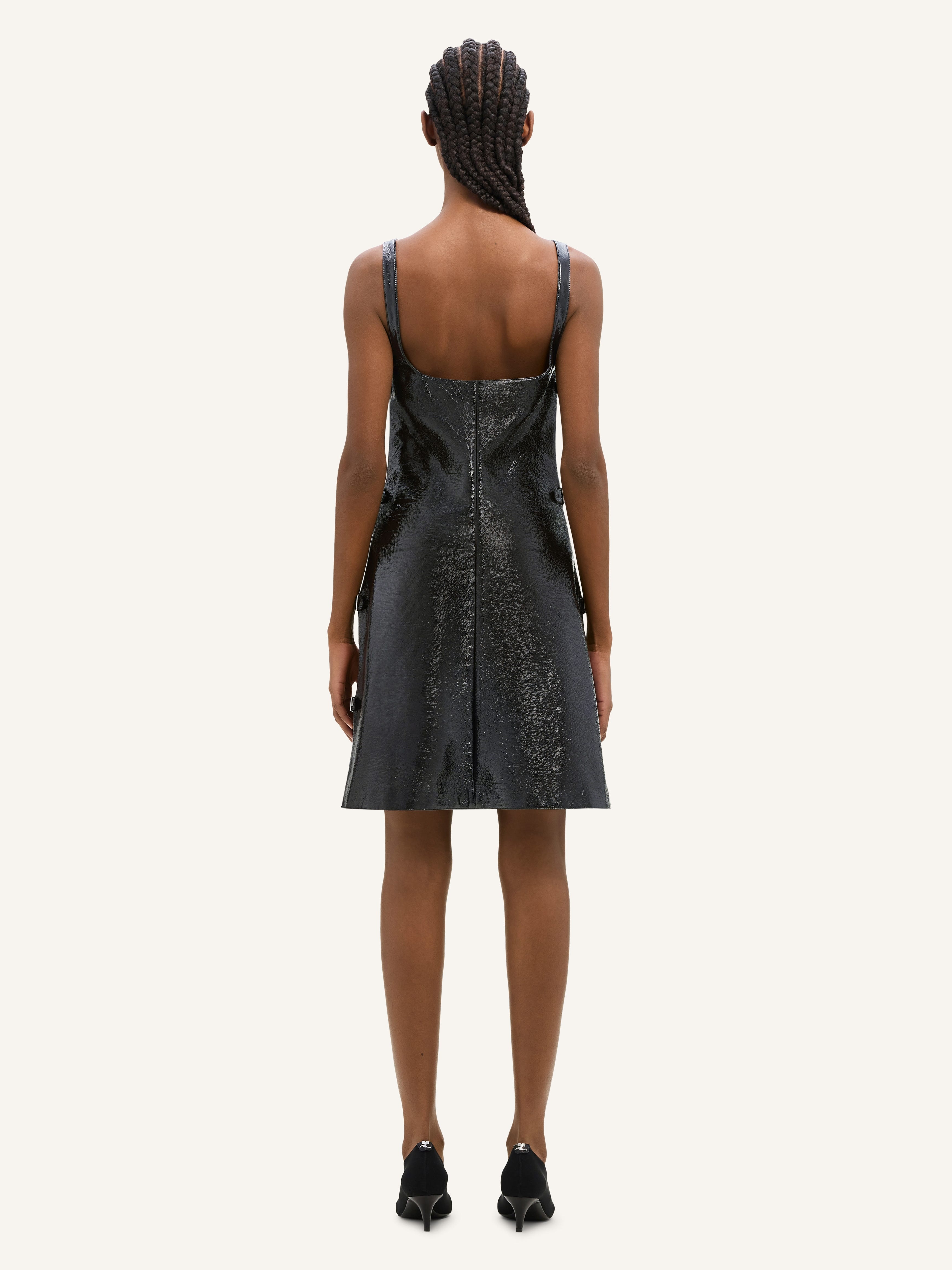 MULTI-BUCKLE VINYL DRESS - 4