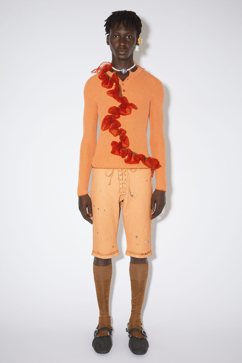 Acne Studios Leather shorts - Ecru beige outlook