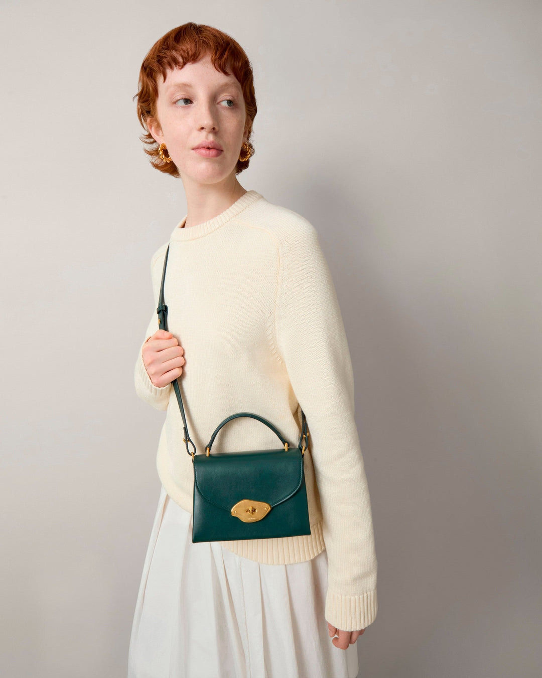 Small Lana Top Handle Mulberry Green High Gloss Leather - 5