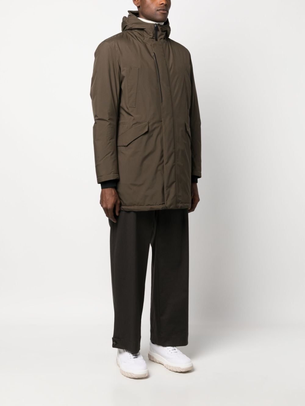 hooded concealed-zip fastening jacket - 3