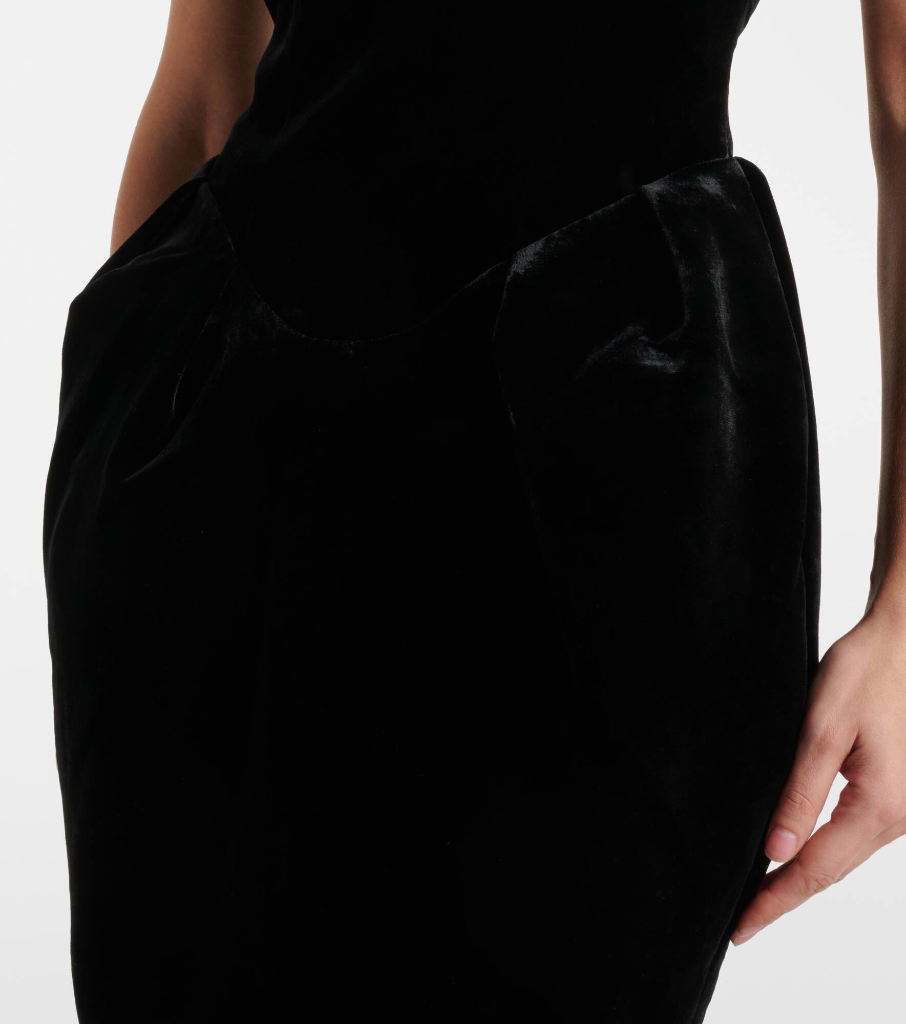 Velvet midi dress - 4