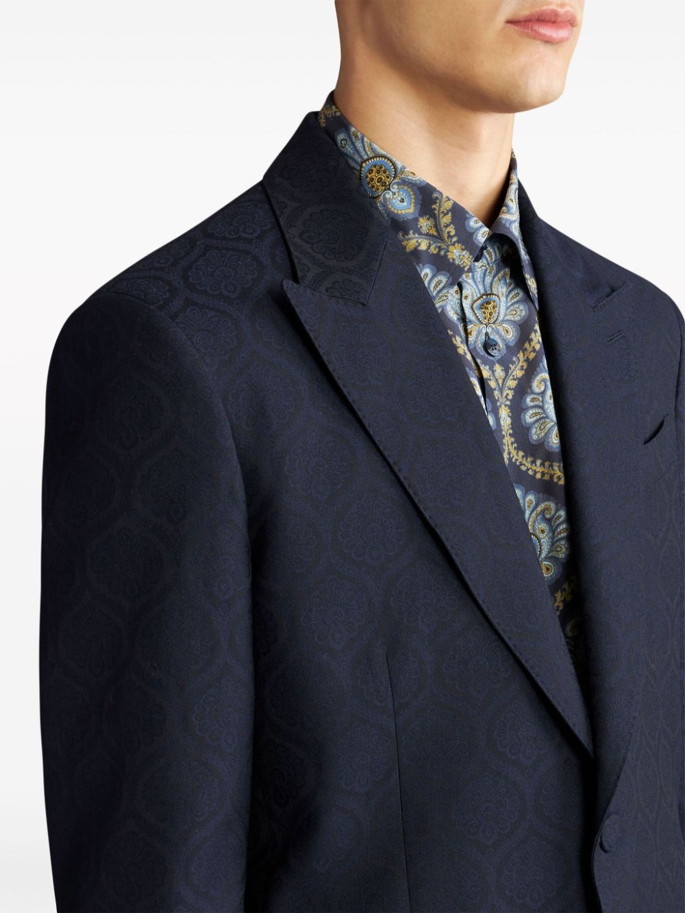 peak-lapel single-breasted blazer - 5