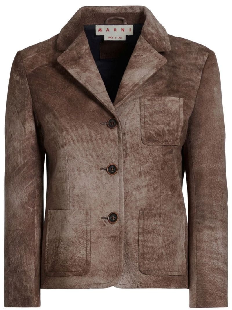 tie-dye leather jacket - 1