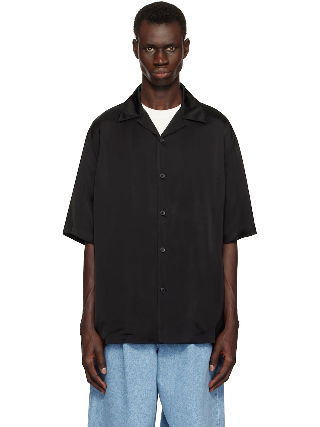 Black Satin Shirt - 1