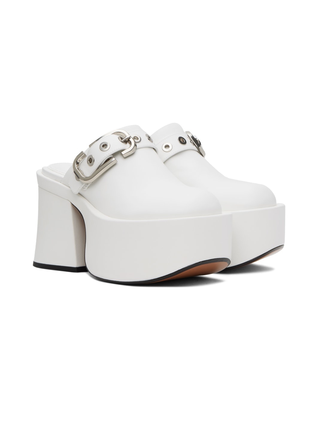 White 'The J Marc Leather' Mules - 4