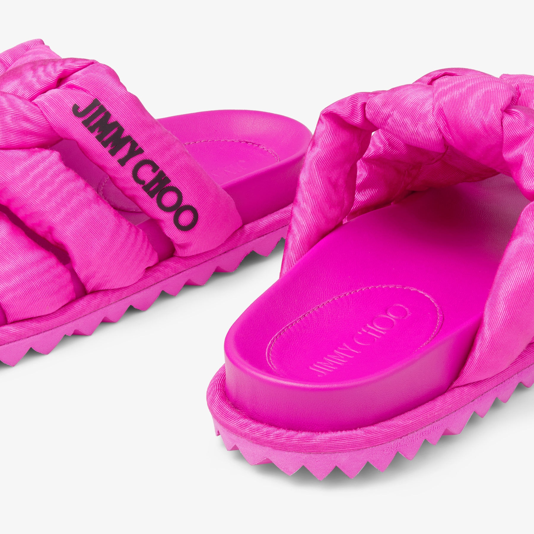 Kes Flat
Fuchsia Moire Fabric Flat Sandals - 3