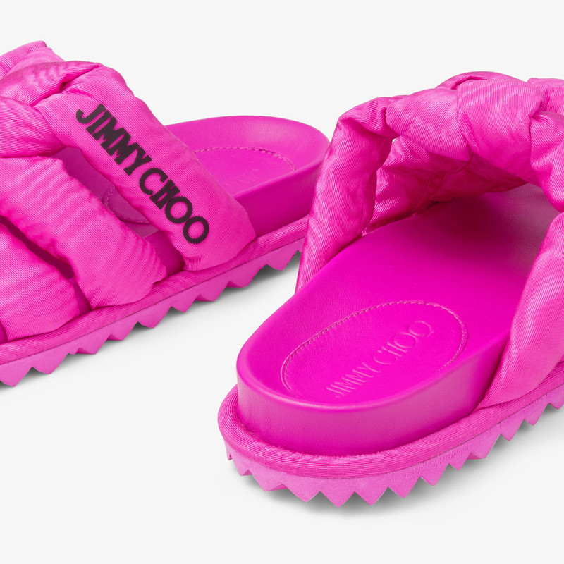 Kes Flat Fuchsia Moire Fabric Flat Sandals 3