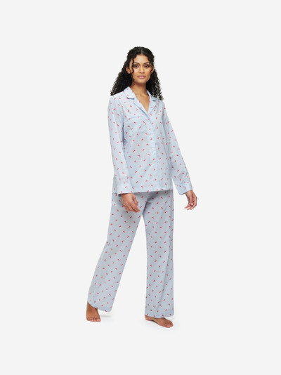 Derek Rose Women's Pyjamas Nelson 84 Cotton Batiste Blue outlook