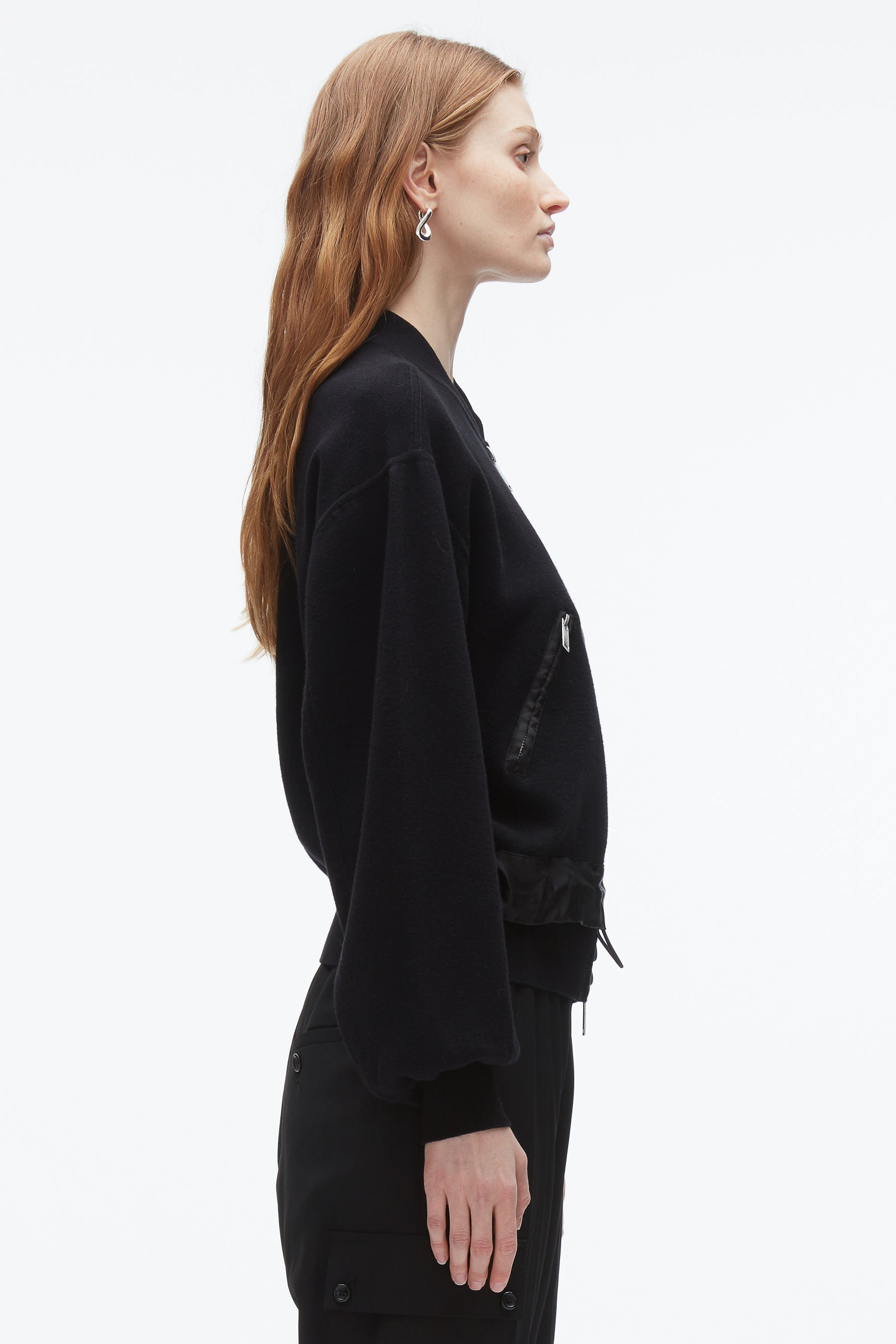 Knit Layered Bomber Jacket - 4