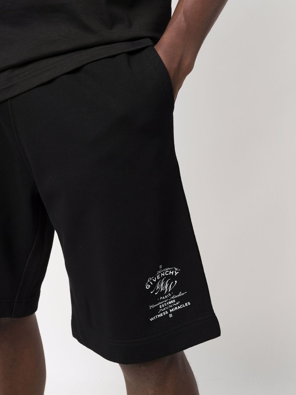 logo-print track shorts - 5