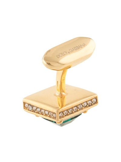 Dolce & Gabbana square rhinestone-embellished cufflinks outlook