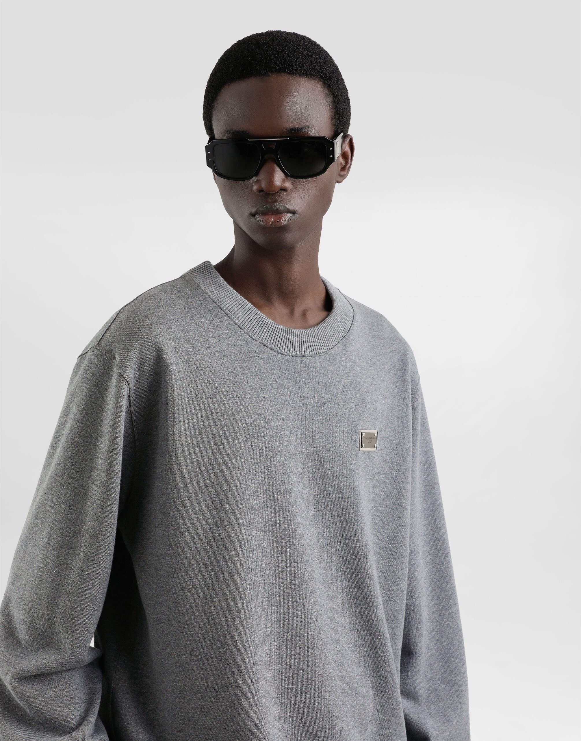 Cotton sweatshirt with tag - 5