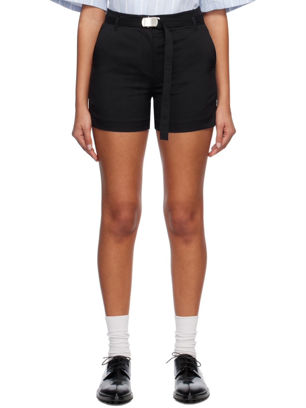 Black Belted Shorts - 1