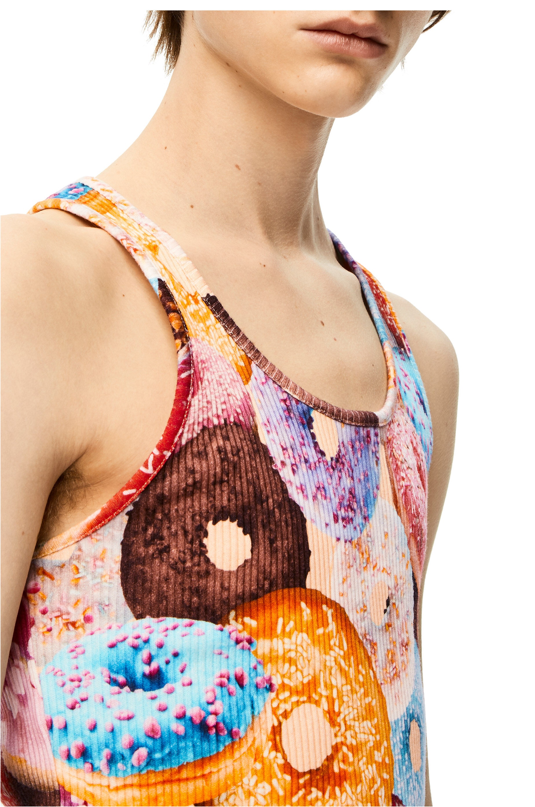 Doughnuts ribbed tank top in cotton - 5