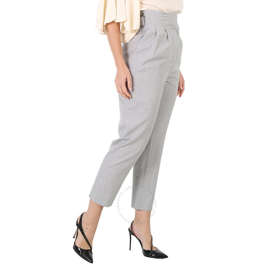 Burberry Ladies Heather Melange Cutout Detail Wool Tailored Trousers - 4