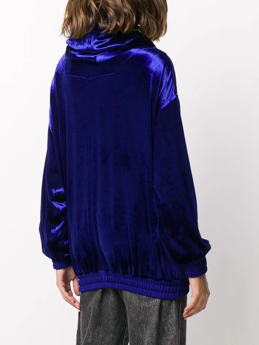 velvet zip-up hoodie - 4