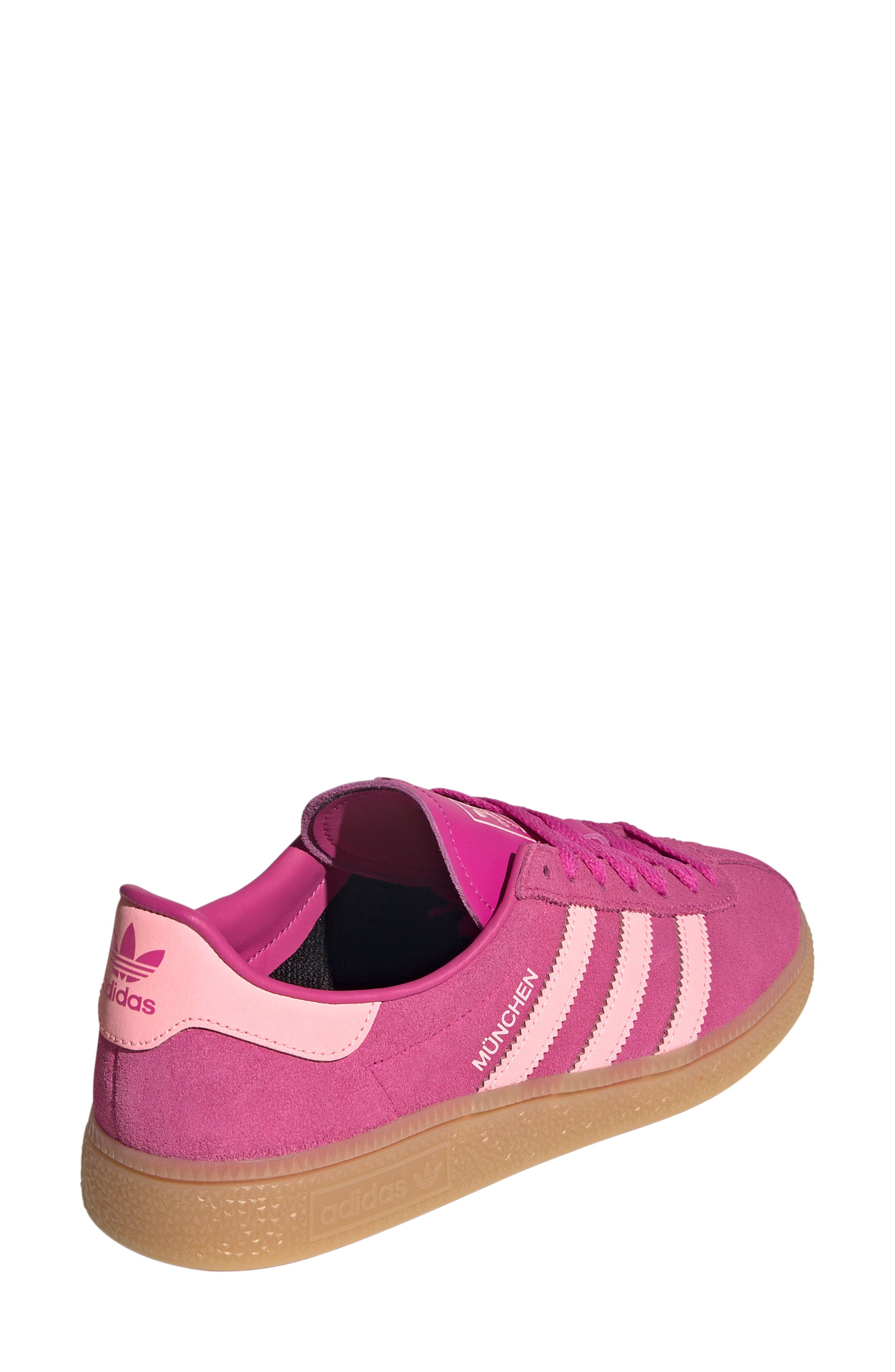 adidas München Sneaker in Semi Lucid Fuchsia/Pink/Gum at Nordstrom - 2
