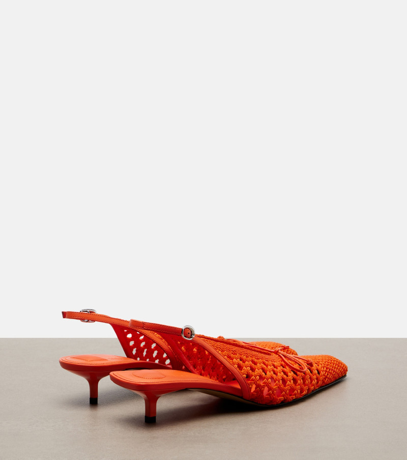 JACQUEMUS Cubisto raffia-effect slingback pumps outlook