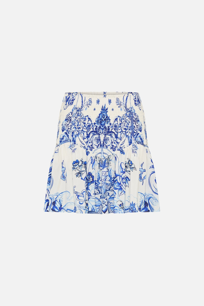 SHIRRED PANEL MINI SKIRT 1