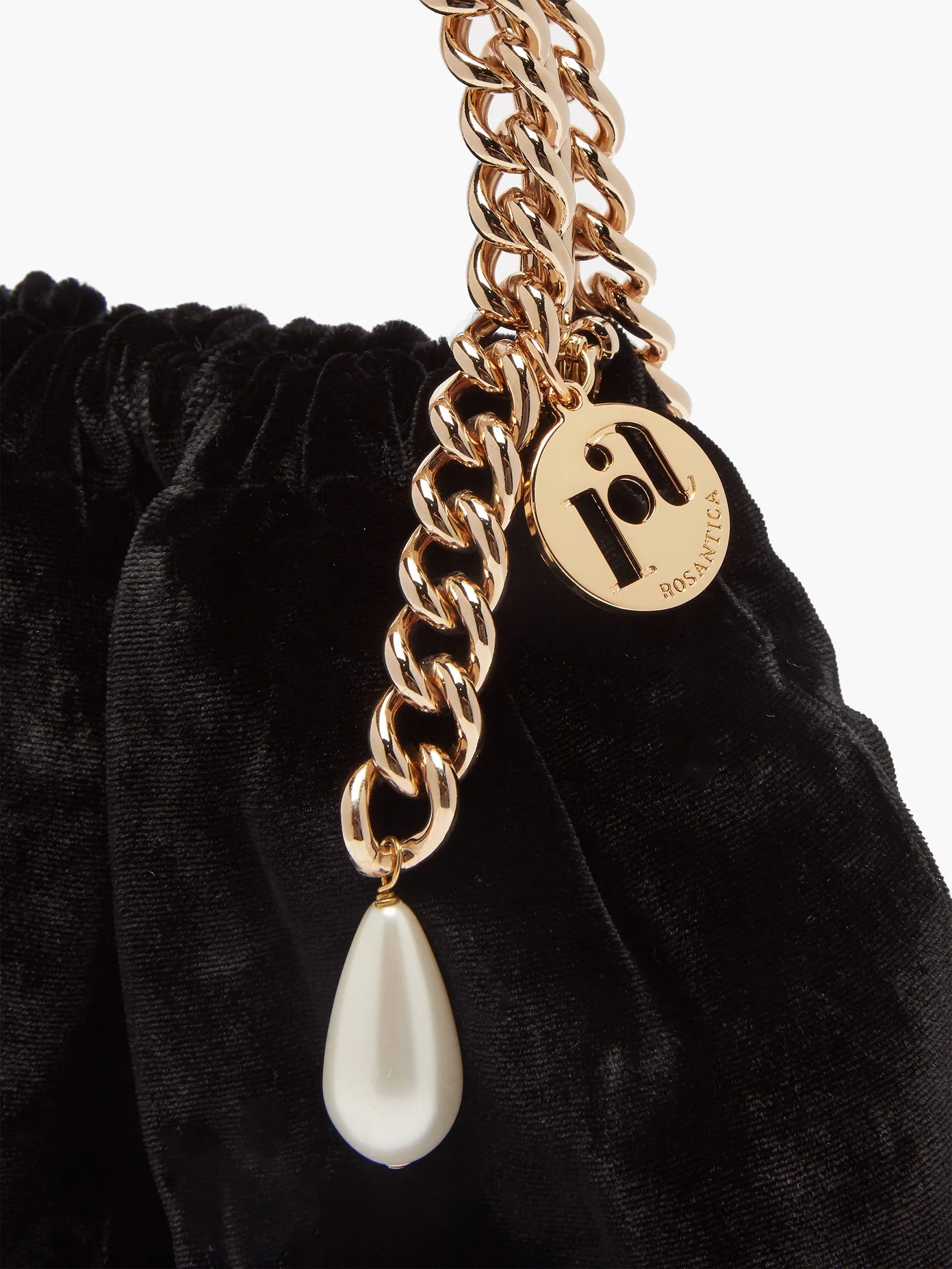 Maria Luisa chain-handle velvet clutch - 6