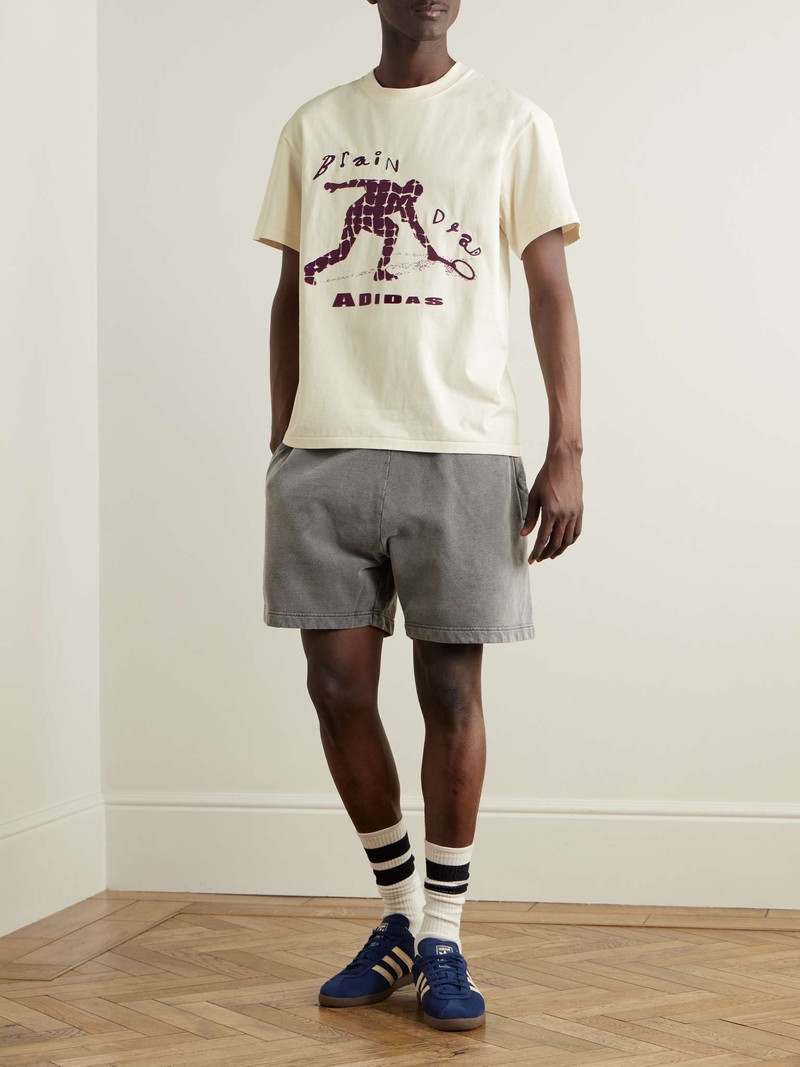adidas Originals + Brain Dead Logo-Flocked Embroidered Cotton-Jersey T-Shirt outlook