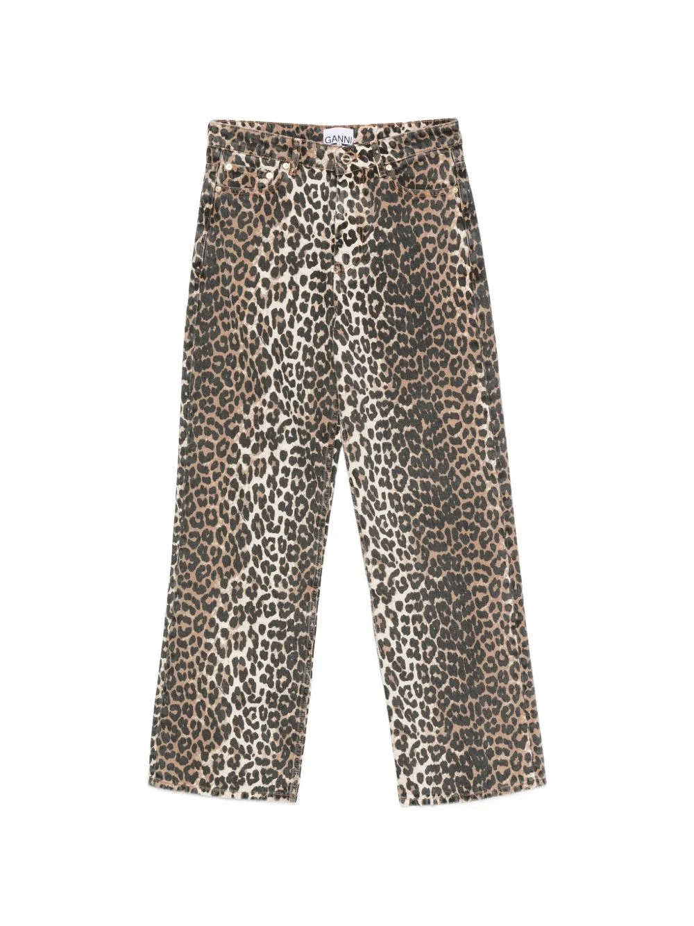 leopard-print wide-leg jeans - 1