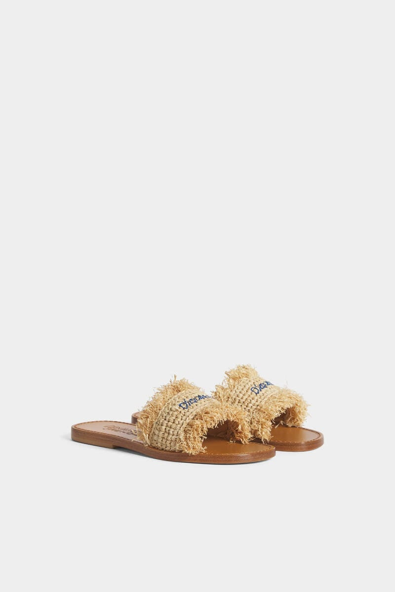 DSQUARED2 SUMMER LOVERS RAFFIA SLIDES outlook