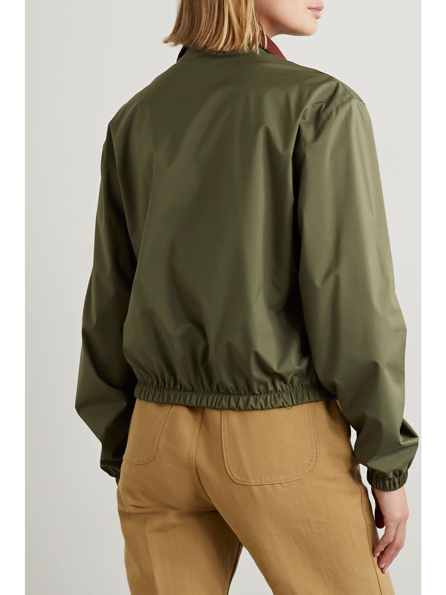 Reversible shell and cashmere bomber jacket Dark green - 4