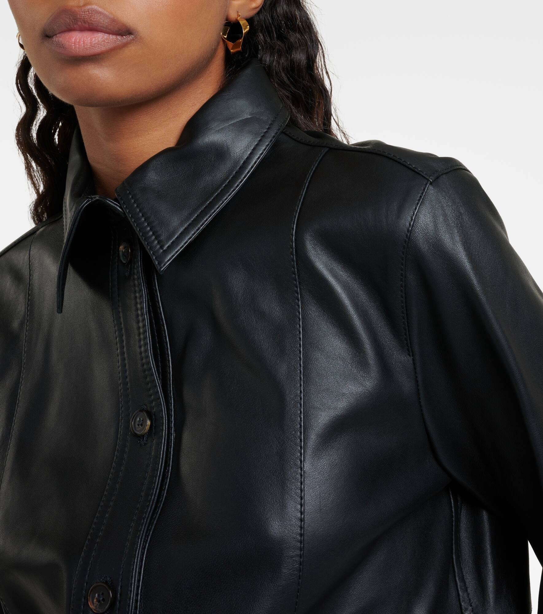 Leather overshirt - 4