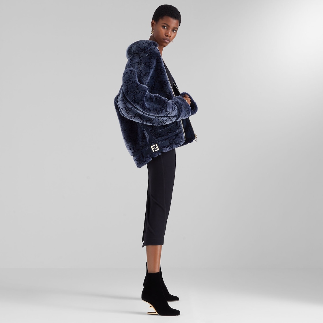 Blue shearling jacket - 4