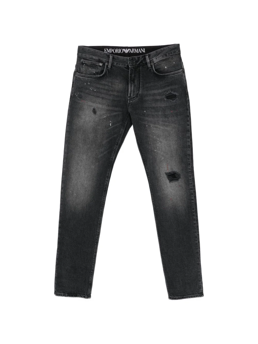 distressed slim-fit jeans - 1