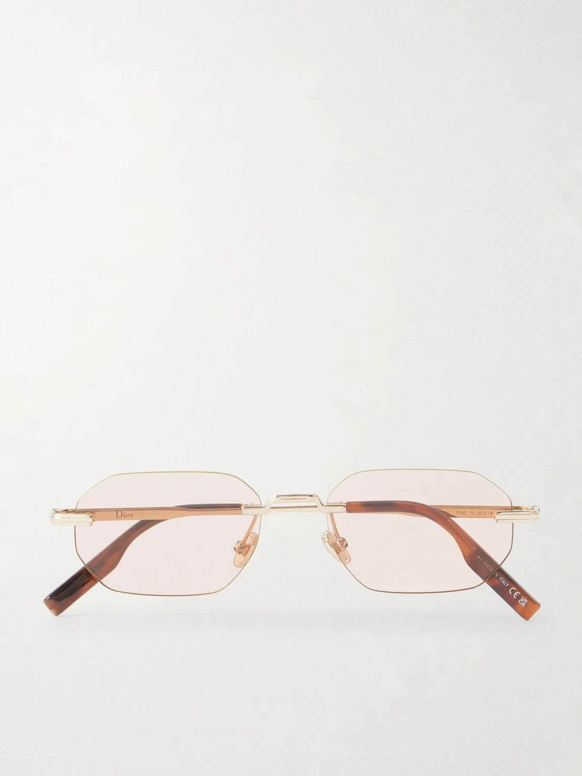 DiorBlackSuit S19U Square-Frame Gold-Tone Sunglasses - 1