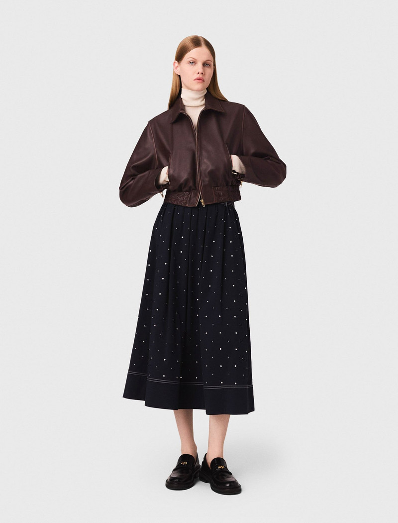 maje Vintage leather cropped jacket outlook