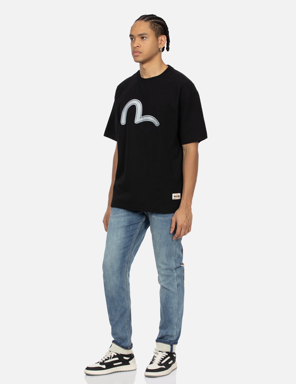 MULTI-LOGO DAICOCK PRINT  CARROT FIT DENIM JEANS #2017 - 4