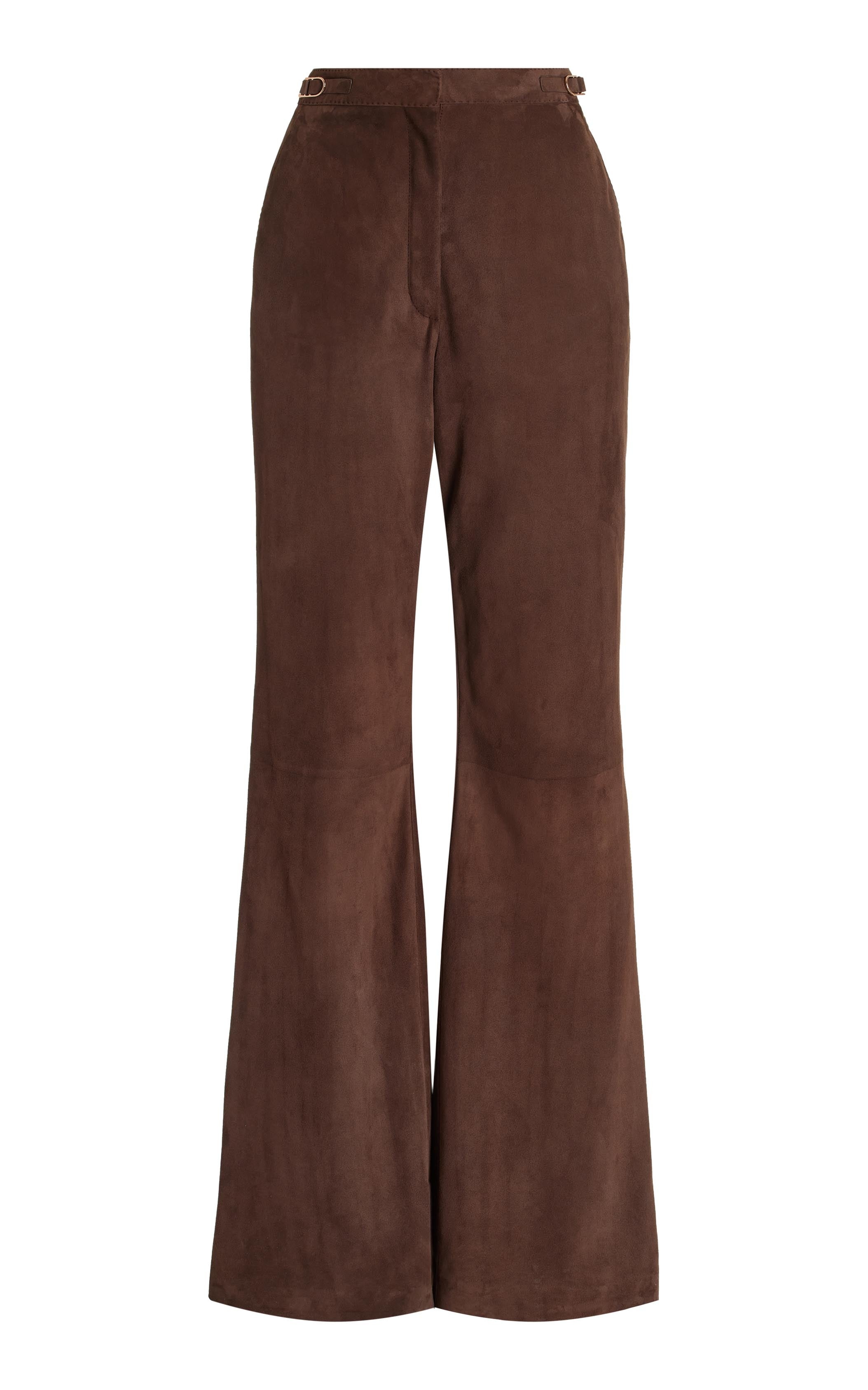 Vesta Pant in Chocolate Suede - 1