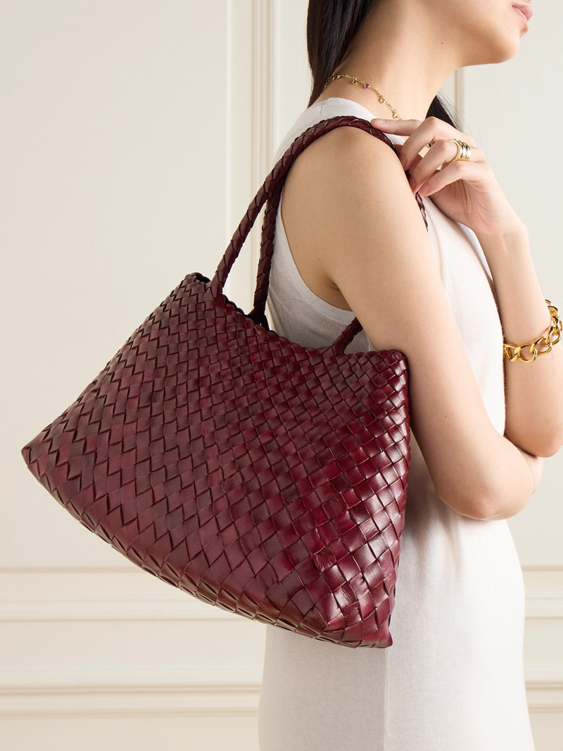 DRAGON DIFFUSION Santa Croce Big Woven Leather Tote Bag outlook