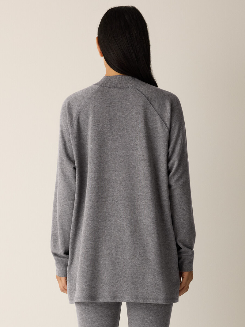 Cozy Brushed Terry Mock Neck Long Top 4