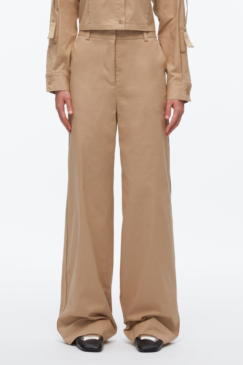 Flat Front Wide Leg Trousers 1