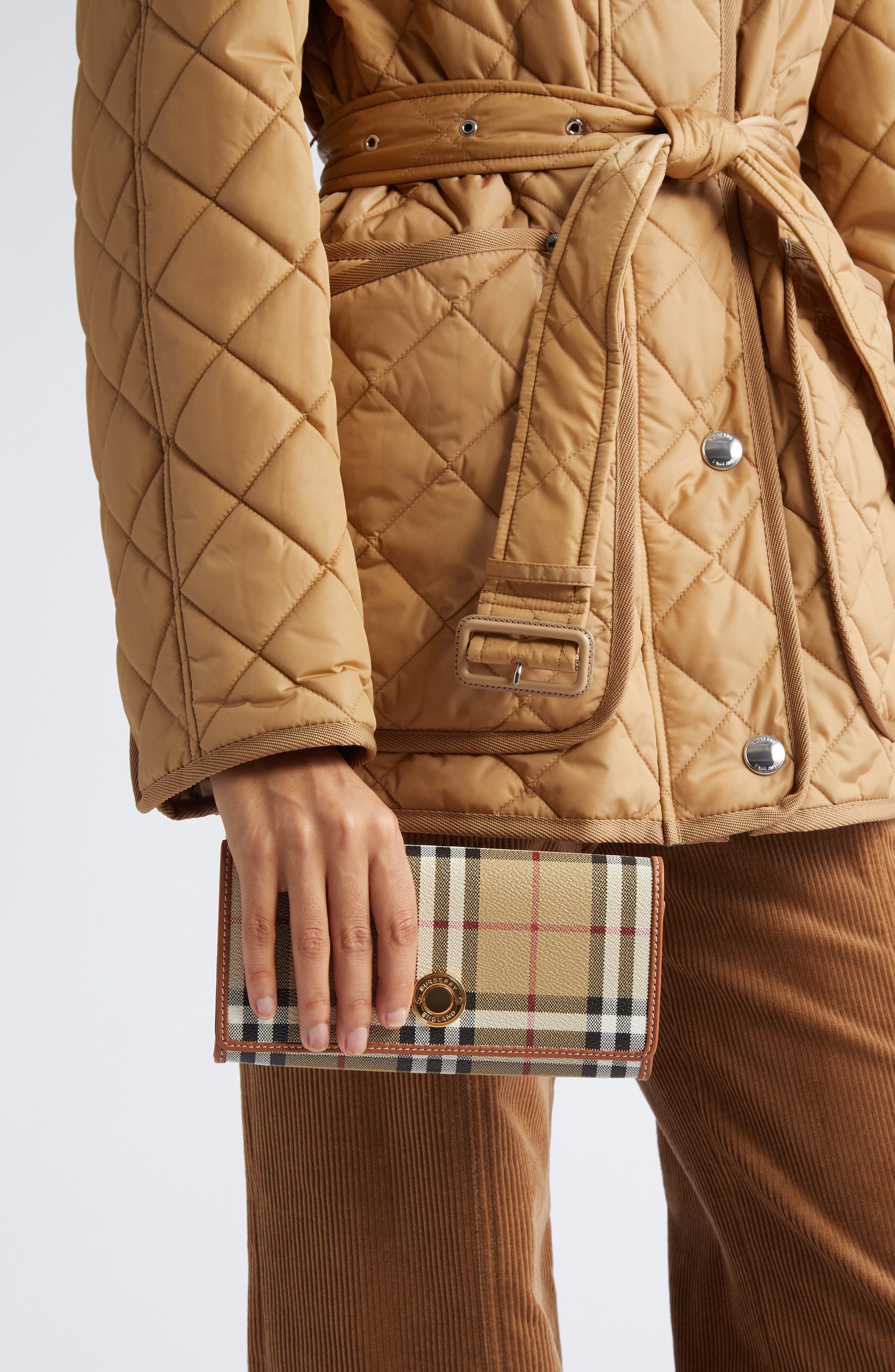 burberry Halton Check Continental Wallet in Archive Beige at Nordstrom - 3