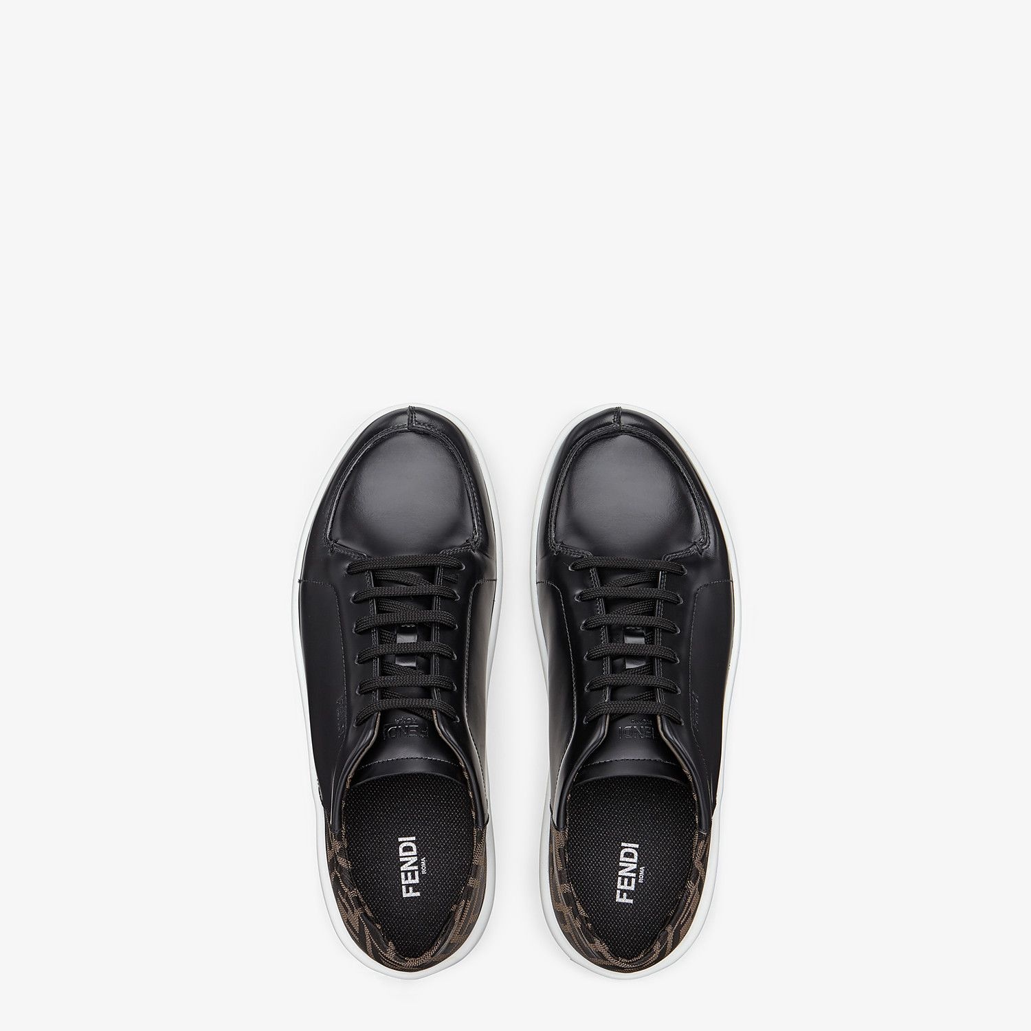 Black leather low-tops - 4