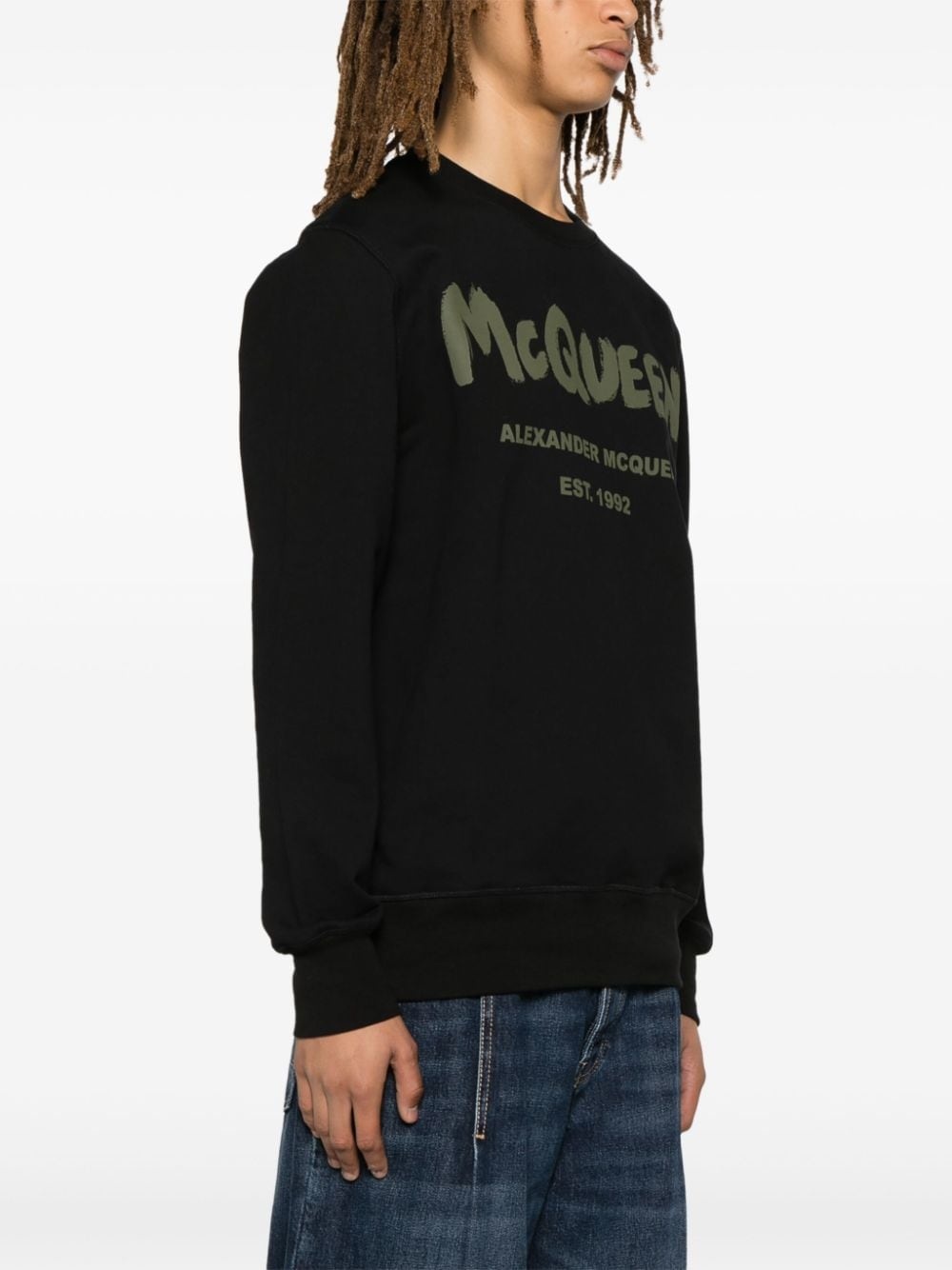 logo-print cotton sweatshirt - 3