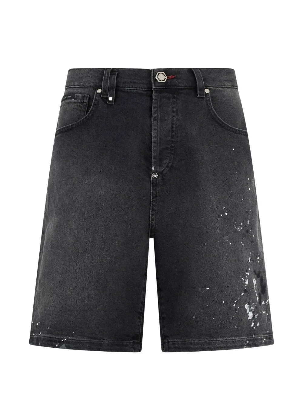 paint denim shorts - 1